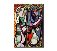 Ragazza Davanti A Uno Specchio Di Pablo Picasso Quadri Dipinti Ad Olio Su Tela Riproduzioni D'arte Stampate Su Opere D'arte Giclée Su Tela Da Parete Per Decorazioni (Nessuna cornice,40_x_60_cm)