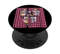 Ragazza del treno del conducente del treno del conduttore merci Locomotiva PopSockets PopGrip Adesivo