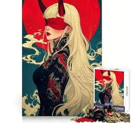 Ragazza demone bendata con vestito da drago Puzzle per adulti 1000 puzzle Abilità di ragionamento Relax Tempo libero Taglio netto Arte Regalo di Natale (38x26cm)