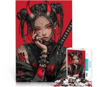 Ragazza demone dagli occhi rossi Puzzle 1000 pezzi per adolescenti Giocattolo educativo antistress offerte come regali per tutta la famiglia 38x26cm