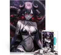 Ragazza demone dagli occhi rossi puzzle 1000 pezzi per adulti Difficile da completare ma divertente e umoristico è ideale come regalo per tutta la famiglia 38x26cm