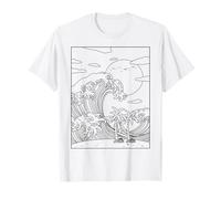 Ragazza di Cocco Estetica Estate Spiaggia Grande Onda off Kanagawa Maglietta