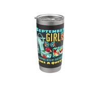 Ragazza di settembre che entra nel mio compleanno come una regina floreale Bicchiere termico in acciaio inox doppia parete
