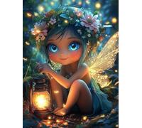 Ragazza Diamond Painting Kit Completo, Diamond Painting Bambini Angelo, 5D Diamantini Crystal Art Strass Ricamo a Punto Croce, DIY Disegni con Perline da Attaccare Decorazioni Casa 40x50cm C3-885