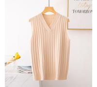 Ragazza Donna Maglia a Strisce Gilet Serbatoio Scollo V Giapponese Stile Preppy