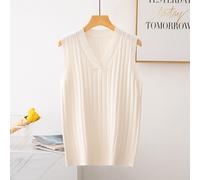 Ragazza Donna Maglia a Strisce Gilet Serbatoio Scollo V Giapponese Stile Preppy