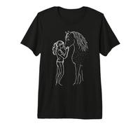 Ragazza e Cavallo Silhouette Stellata Amore equestre Maglietta Premium