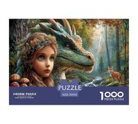 Ragazza e drago Puzzle Impossibili 1000Pcs Autunno foresta Stream Decorazione Per La Casa. Rilassamento E Intelligence Per Adulti E Ragazzi Da 14 Anni 70x50cm/1000pcs