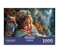 Ragazza e volpe Jigsaw Puzzle Impossibili 1000 Pezzi Foresta autunnale Decorazione Per La Casa. Rilassamento E Intelligence Per Adulti E Ragazzi Da 14 Anni 52x38cm/1000pcs