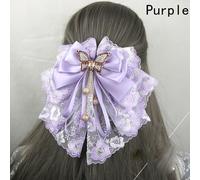 Ragazza Fairy Lolita Capelli Clip Pizzo Forcina Carino Copricapo Fiocco Perline