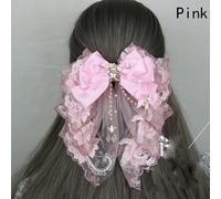 Ragazza Fairy Lolita Capelli Clip Pizzo Forcina Carino Copricapo Fiocco Perline