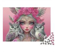 Ragazza fantasia con gufo Puzzles 1000 Pezzi In Incastro Perfetto,Un Gioco Di Puzzle Per Enigma Per Lo Stress Relief,Ideale Per Per La Decompressione E La Decorazione Delle Pareti,Regalo Di Compleann