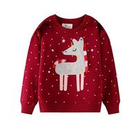 Ragazza Felpe Unicorno Bambina Sweatshirts Pullover Maglione Maniche Lunghe Scollo Rotondo Top Maglietta per Bambini 3-4 Anni