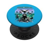 Ragazza fiaba figura corvi corvi uccelli PopSockets PopGrip Adesivo