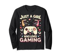 Ragazza Gaming Controller Retro Arcade Cuori Maglia a Manica