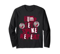 Ragazza Genitori Pallavolo Bump Set Spike Repeat Maroon & bianco Maglia a Manica