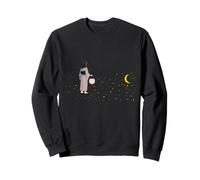 Ragazza Giapponese con Lanterna Luna Stelle Fantasy Felpa