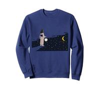 Ragazza Giapponese con Lanterna Luna Stelle Fantasy Felpa