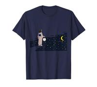 Ragazza Giapponese con Lanterna Luna Stelle Fantasy Maglietta