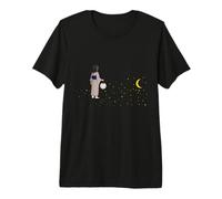 Ragazza Giapponese con Lanterna Luna Stelle Fantasy Maglietta Premium