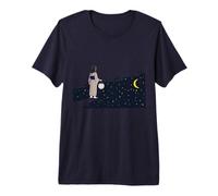 Ragazza Giapponese con Lanterna Luna Stelle Fantasy Maglietta Premium
