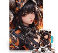 Ragazza guerriera anime focosa Puzzle da 1000 pezzi per adolescenti Giocattolo educativo intellettuale decomprimente Decorazioni e regali unici per la casa 38x26cm