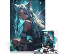 Ragazza indiana americana carina Puzzle da 1000 pezzi per adolescenti Difficile da completare ma divertente e umoristico Lista dei desideri con Babbo Natale 38x26cm