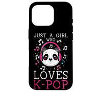 Ragazza K-Pop che ama la musica pop coreana Panda Kawaii Custodia per iPhone 16 Pro