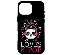 Ragazza K-Pop che ama la musica pop coreana Panda Kawaii Custodia per iPhone 16 Pro Max