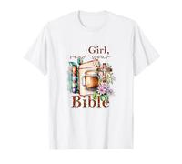 Ragazza Leggi la Tua Bibbia Christian Faith Gesù Libro Maglietta