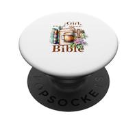 Ragazza Leggi la tua Bibbia Christian Faith Gesù Libro PopSockets PopGrip Adesivo