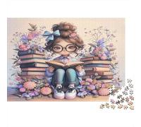 Ragazza Lettura Libro Puzzle 1000 Pezzi In cartone Spesso, Un Tangram Per Enigma Per Lo Stress Relief, Ideale Per Quadro Fai Da Te, Regalo Di Compleanno Perfetto 52x38cm/1000pcs