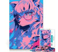 Ragazza lupo con gli occhiali - Puzzle da 1000 pezzi - Gioco di divertimento mentale - Pezzi precisi e senza cuciture - Attività rilassante di gruppo al chiuso (38x26cm)