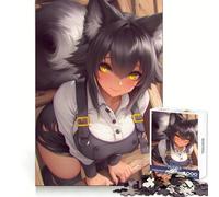 Ragazza lupo sulla scala Anime Girl Puzzle da 1000 pezzi per adolescenti Pensiero logico Divertente Tempo libero Taglio preciso Regalo speciale (50x75cm)