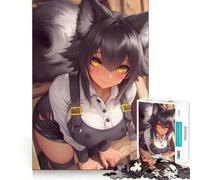 Ragazza lupo sulla scala - Puzzle anime per adolescenti - 1000 pezzi - Gioco stimolante per la mente - Pezzi senza sbavature - Taglio netto - Facile da imparare - Divertimento per tutta la famiglia