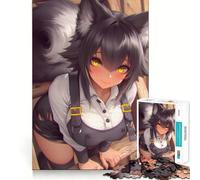Ragazza lupo sulla scala,ragazza anime,puzzle da 1000 pezzi,gioco di abilità mentale,taglio di alta precisione,hobby affascinante per i momenti di ozio (38x52cm)