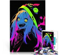 Ragazza mostro anime Puzzle 1000 pezzi per adolescenti Aiuta il cervello ad allenare i giocattoli che creano dipendenza per coltivare la pazienza Opera d'arte 38x26cm