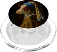 Ragazza mucca perla orecchio pittura amante degli animali ragazzi ragazze bambini PopSockets PopGrip per MagSafe