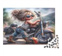 Ragazza muro rosso moto Puzzle 1000 Pezzi In Colori Brillanti, Un Classico Puzzle A Pezzi Per Enigma Di Abilità Logica, Ideale Per Attività in Famiglia, Regalo Per L'inaugurazione Di Casa Puzzle
