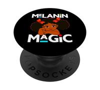 Ragazza nera Melanina Magic Toddler Brown Girly Girl PopSockets PopGrip Adesivo