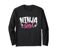 Ragazza Ninja con Stelle lancianti Maglia a Manica