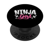 Ragazza Ninja con stelle lancianti PopSockets PopGrip Adesivo