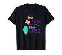 Ragazza Orgogliosa Design Solo Una Ragazza del Texas in Un Mondo dell'Illinois Maglietta