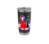Ragazza Pin Up Alieno Età Atomica Retrò Gatto Spazio Metà Secolo Bicchiere termico in acciaio inox doppia parete