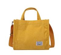 Ragazza Poliestere - Stile Coreano Quadrato e Saggio Borsa a Tracolla One-Shoulder con Coulisse Leggings Con Tasche Donna, giallo., taglia unica