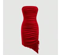 Ragazza pre-adolescente Abito a-line a maniche lunghe con colletto Peter Pan, stile scolastico, patchwork a quadri, dettaglio fiocco di velluto. Abito a-line a maniche lunghe con scollo a v in velluto