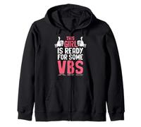 Ragazza pronta per le vacanze Scuola Bibbia Amo VBS Christian Felpa con Cappuccio
