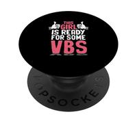 Ragazza pronta per le vacanze Scuola Bibbia Amo VBS Christian PopSockets PopGrip Adesivo