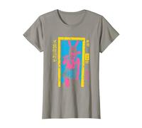 Ragazza Raccapricciante Bunny Grunge Slasher Pastello Goth Anime Horror Maglietta, Donna, Ardesia, 3XL