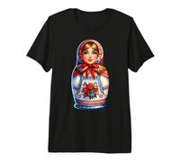 Ragazza Russa Matreshka Russia Russi Matryoshka Maglietta Premium